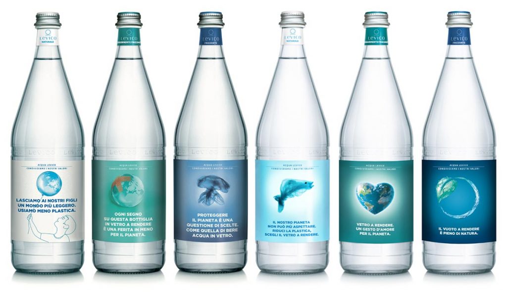 Levico acque etichette manifesto in finale al Global Water Drink Award