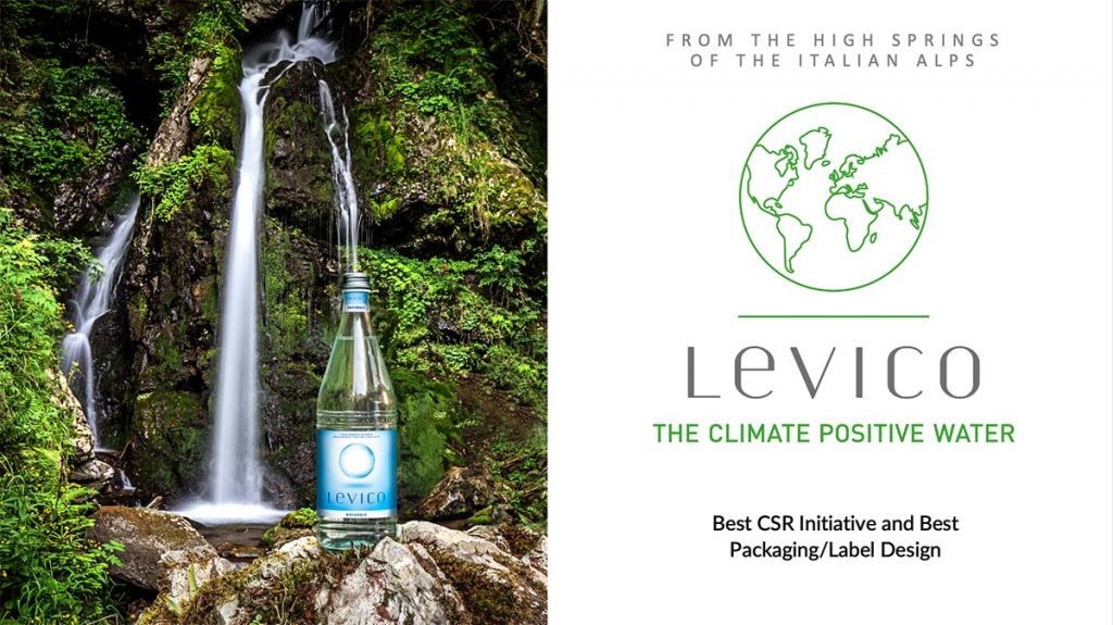 Levico acque etichette manifesto in finale al Global Water Drink Award
