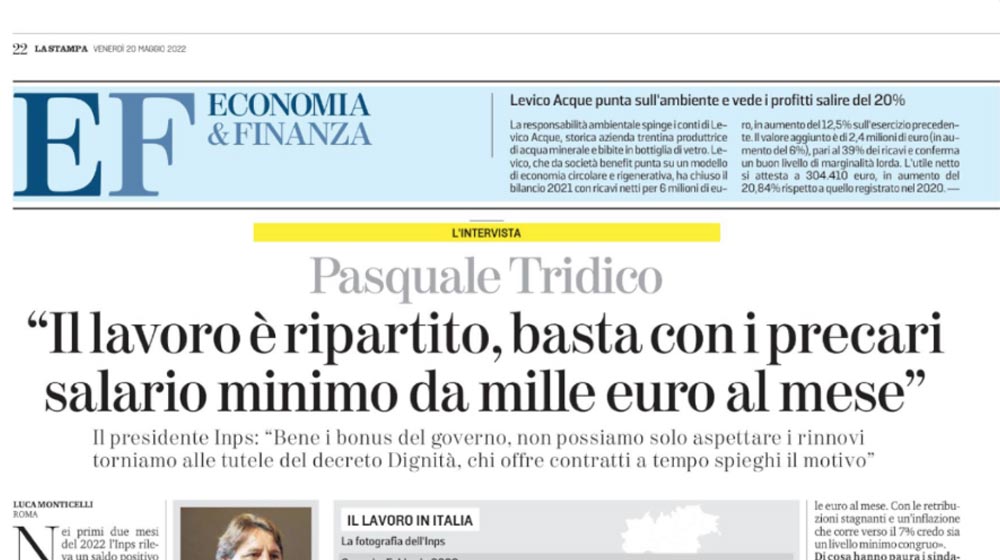 La-Stampa-20-5-2022 Levico news - La Stampa