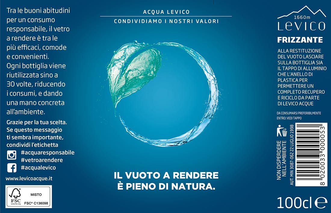 Acqua Levico etichette Manifesto