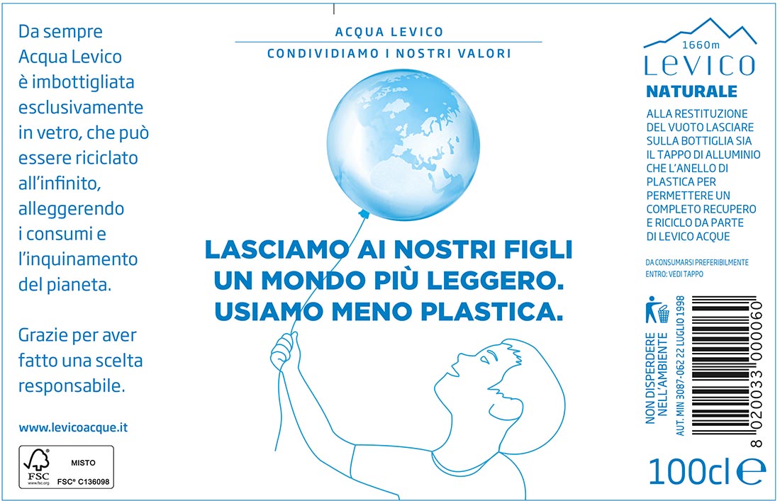 Acqua Levico etichette Manifesto