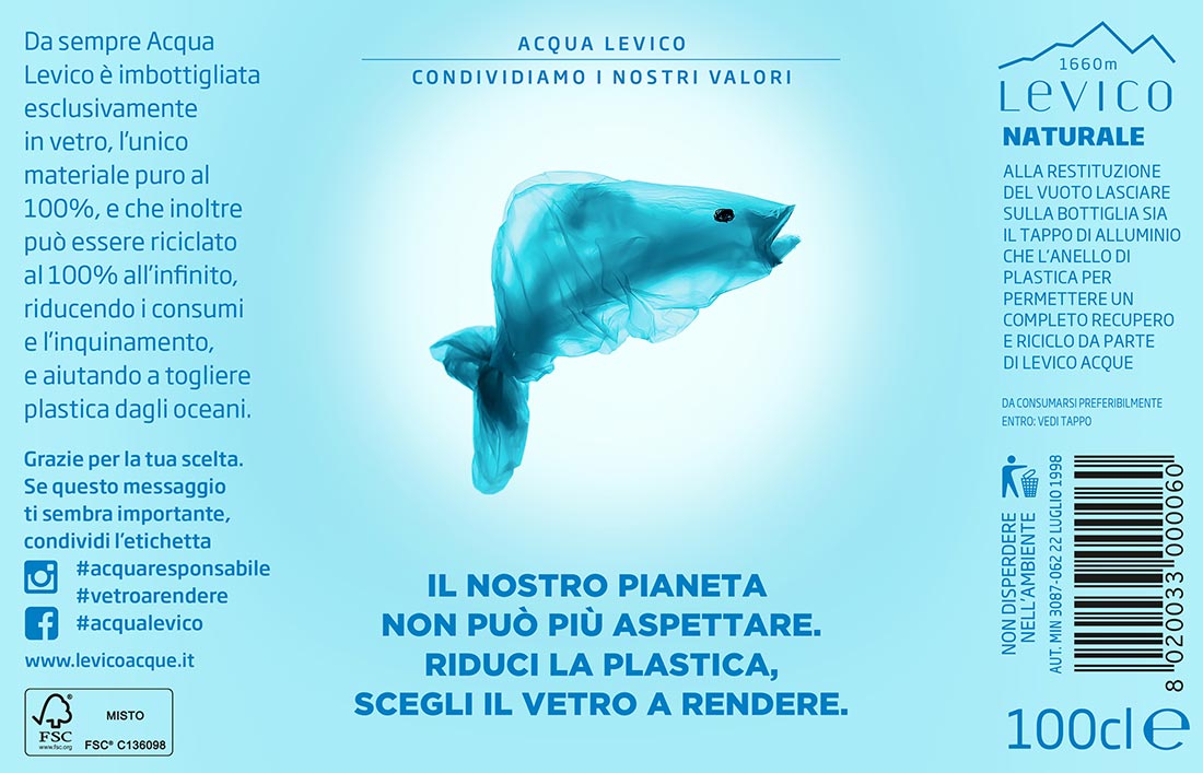 Acqua Levico etichette Manifesto