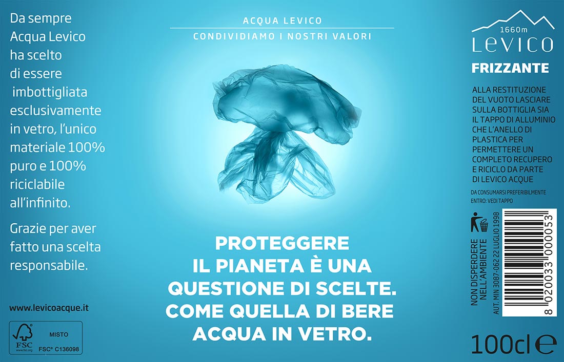 Acqua Levico etichette Manifesto